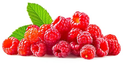raspberry, fresh raspberry clipart, isolated on white background - obrazy, fototapety, plakaty