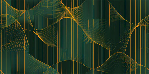 Abstract green background with yellow shapes. 