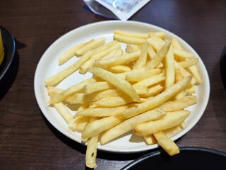 french fries in a white plate