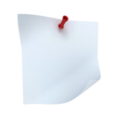 Blank paper note with push pin