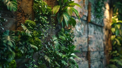 Sunlit Indoor Green Wall in Eco-Friendly Design