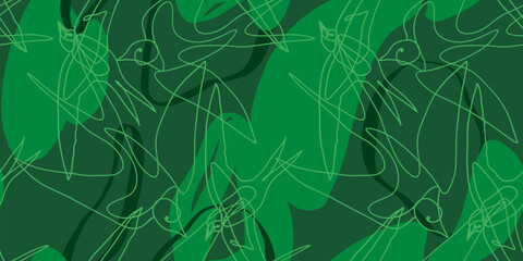 Seamless pattern of a birds. Vector Modern line illustrations.
