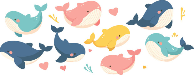 whale clipart vector for graphic resources	

