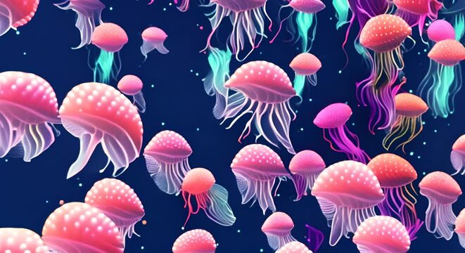 Sea colorful jellyfish in  underwater background pattern , sea animal nature background or screen saver