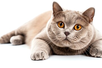 Obraz premium Russian Blue cat, silvery Russian Blue clipart, isolated on white background
