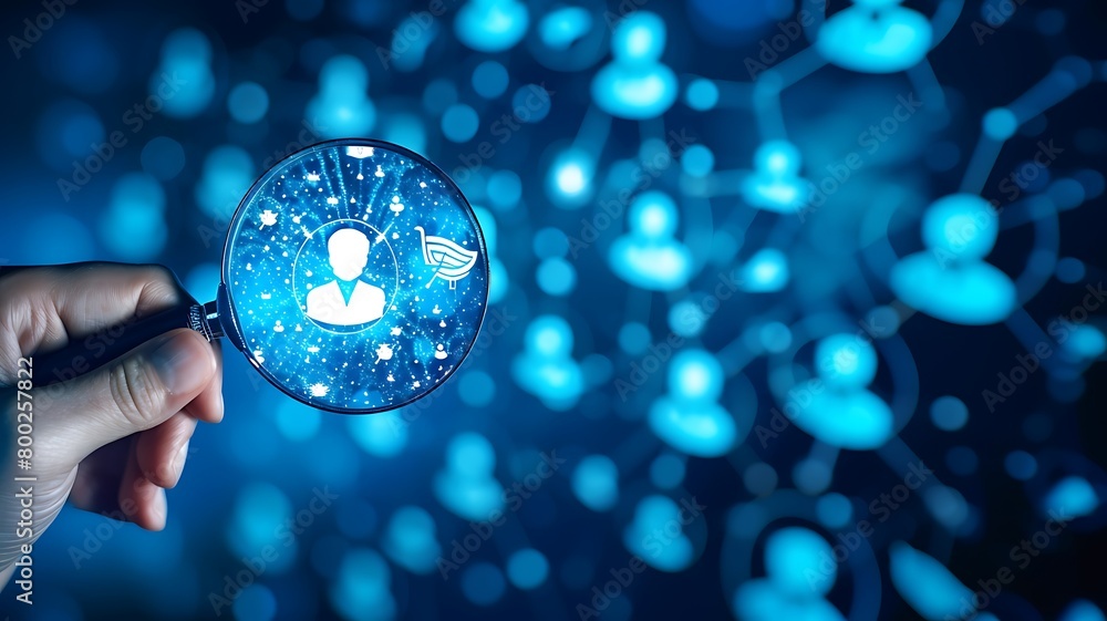 Aufkleber focused magnification on user icon: business and crm perspective