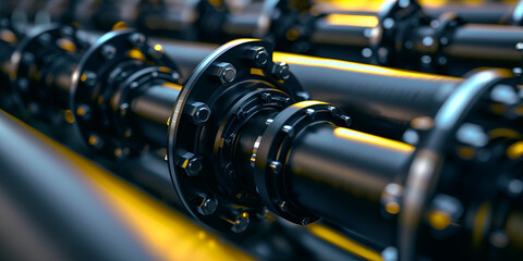 Fototapeta premium Precision Engineering: The Backbone of Modern Industry, Metal Muscles: Industrial Machines in Motion