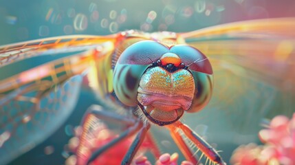 Macro shot of a dragonfly - obrazy, fototapety, plakaty