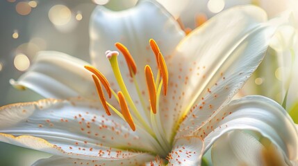 Macro shot of a lily flower - Powered by Adobe
