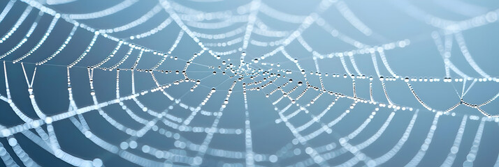 An HD quality image depicting a minimalist geometric web made of thin, elegant lines on a soft blue canvas, emulating a high-definition camera capture