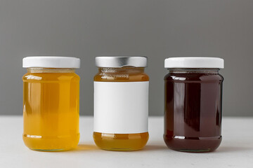 Honey jar mockup with blank label