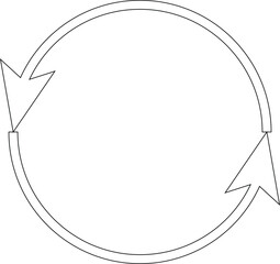 different circular arrows of  different thickness eps 10.