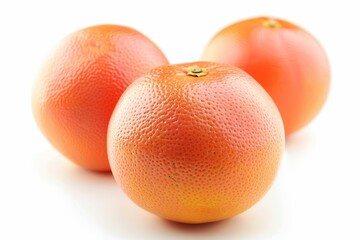 Grapefruits alone on white background