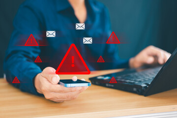 Spam email notification Dangerous emails sent from online hackers
