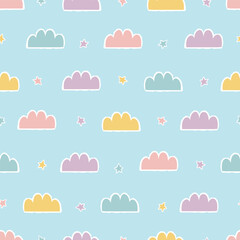 Dreamy Night Sky Seamless Pattern for Baby Clothes, Bedding and More