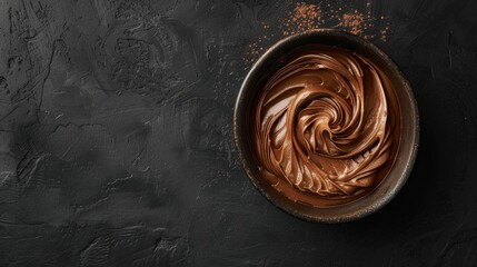 Bowl of hazelnut cream, chocolate paste generative ai