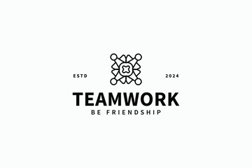 creative teamwork symbol icon logo design vector illustration. modern network, people, people, human and connect logo icon vector design template for company, business and corporate.