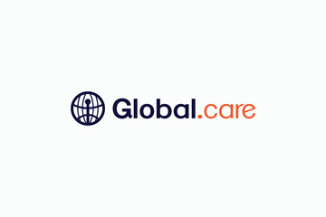 silhouette global care symbol logo vector design template isolated on white background. creative international help and care logo design vector illustration with outline and modern styles