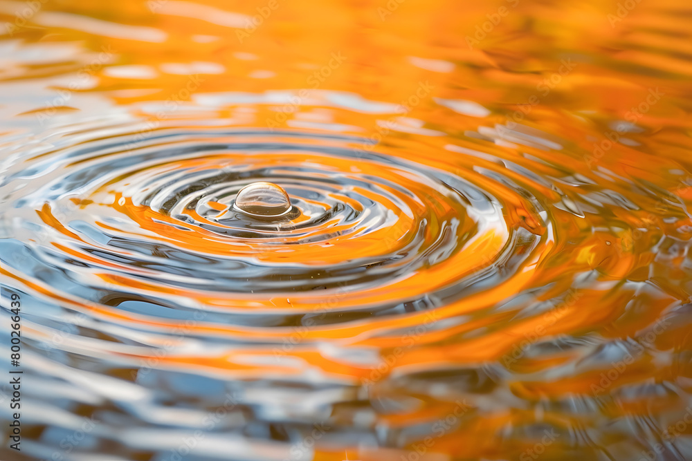 Poster a close up view of water bubbles on a yellow and orange background with a drop of water on the botto