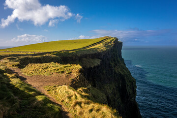 Cliffs of Moher - Ireland. Popular tourist attraction in County Clare