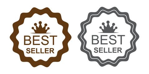 Vintage Bestseller Vector Icons. Set Of Isolated On White Background Bestseller Labels, eps10