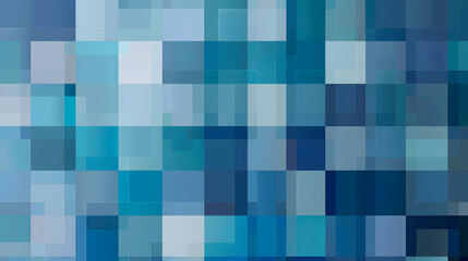 An image depicting a harmonious geometric pattern, with squares in varying shades of blue, seamlessly blending from pale to dark
