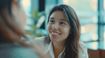 Radiating Confidence: A Businesswoman's Smile Reflects Success and Determination