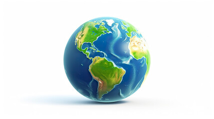 Fototapeta premium Animated planet Earth cartoon isolated on a white background