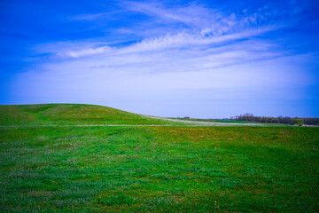 Hartford City South Dakota Rural Landscape with prairie, grasses, flowers, clouds, sky, horizon,...