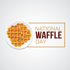 National Waffle day vector illustration. National Waffle day themes design concept with flat style vector illustration. Suitable for greeting card, poster and banner.