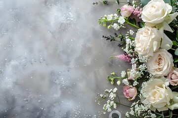 Obraz na płótnie Canvas Background with bouquet flowers generative AI
