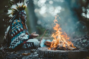 Exploring mystical practices of native cultures for spiritual understanding and connection. Concept Native practices, Mysticism, Spiritual connection, Cultural exploration, Mystical rituals
