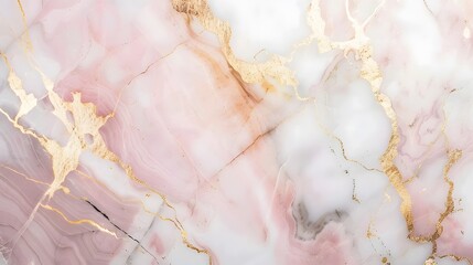 Luxurious white and pink marbled texture background with gold veins, perfect for invitation, wallpaper, or banner design.