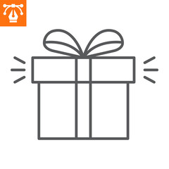 Gift line icon, outline style icon for web site or mobile app, e-commerce and shopping, giftbox vector icon, simple vector illustration, vector graphics with editable strokes.