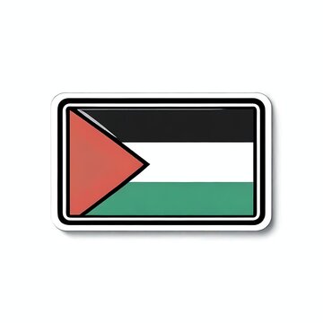 Flag of the State of Palestine in 2d with a white line around the edge