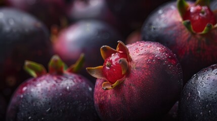 Macro shot of mangosteen fruit