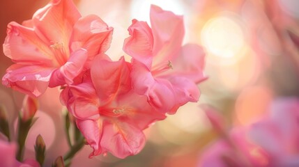 Macro shot of oleander flower - obrazy, fototapety, plakaty