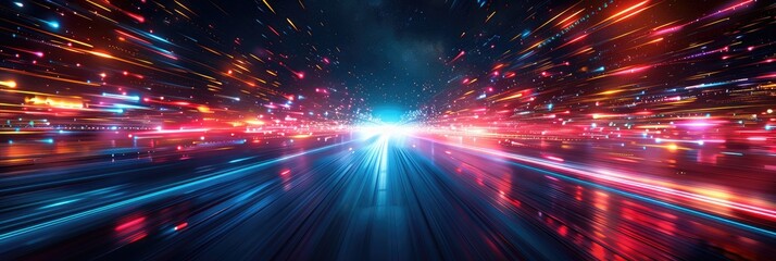 Obraz premium Speed images, Warp speed effects, speed image effects, technology lines, light speed images, Particle background, futuristic speed effects,