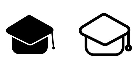 Graduation icon on white background