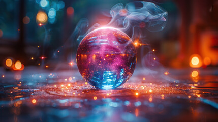 Soothsayer's neon magic crystal ball