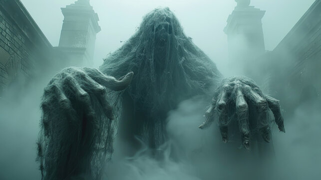 Unknown creature lurking in the darkness, sleep paralysis, nightmare concept