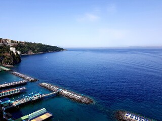 Fototapeta na wymiar Aerial view of the coast of Liguria, Italy.