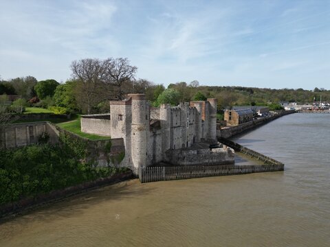 Aerial view of the Upnor Castle, Rochester, UK.