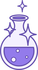 Colored Potion Icon. Vector Icon of a Bottle with Magic Elixir for Video Games. Computer Games Concept