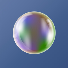Transparent realistic soap bubble. Vector