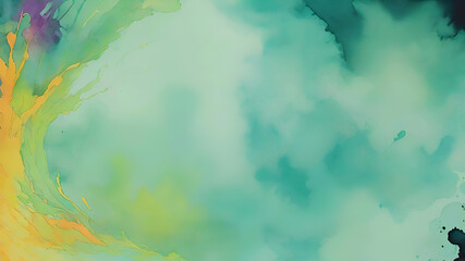  Watercolor paint splash, blotch background with bleed wash and bloom. Blobs of paint, nostalgic watercolor paper texture. Beautiful trendy  impressionist background. 