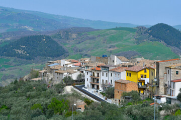 View of Gambatesa a medieval village in Molise, Italy.