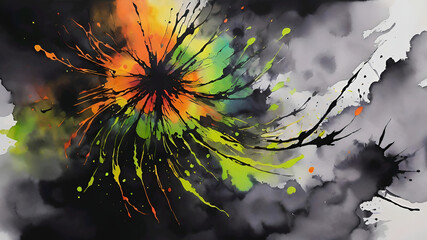  Watercolor paint splash, blotch background with bleed wash and bloom. Blobs of paint, nostalgic watercolor paper texture. Beautiful trendy  impressionist background. 