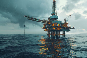 Oil and gas production offshore platform
