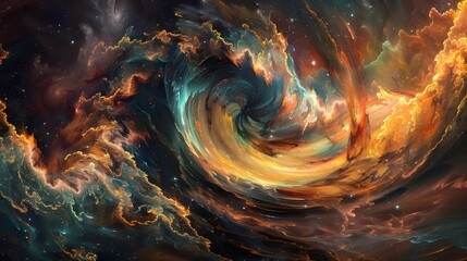 Abstract background with space and waves
